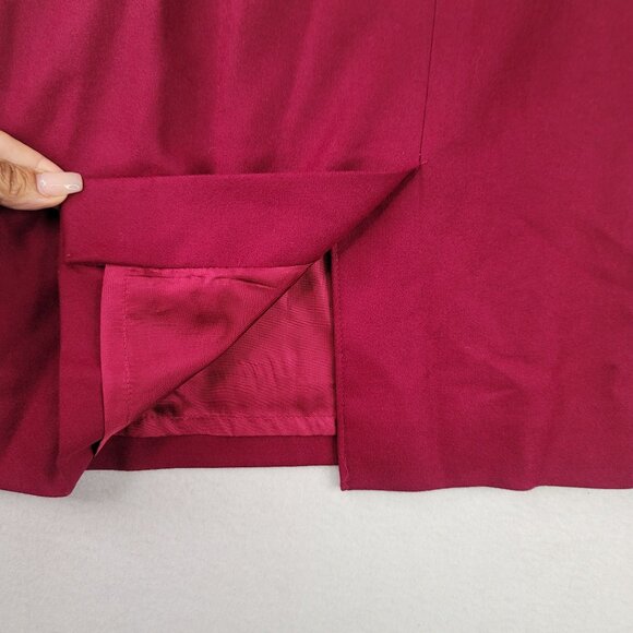 Vintage 90s Pendleton Plus Petite Wool Skirt 22W Wine Red Straight USA Deadstock - Picture 4 of 8